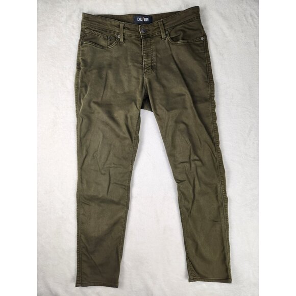 DU/ER Pants Men 31x32 Brown/Green N2X Slim Fit Tapered Stretch Chino Nature DUER - Picture 1 of 16